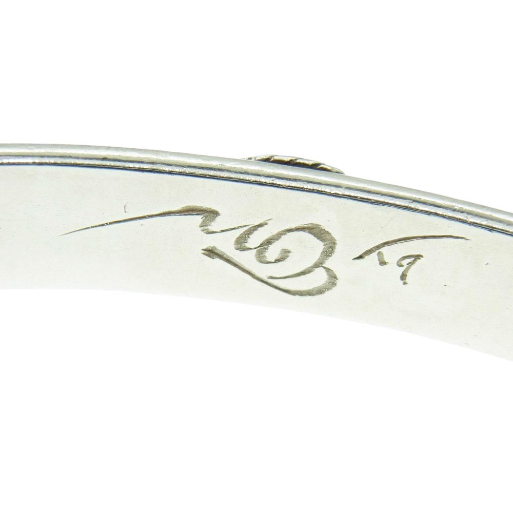 スタジオ T&Y 石付 バングル 太陽 鳥 彫刻 シルバー系【中古】