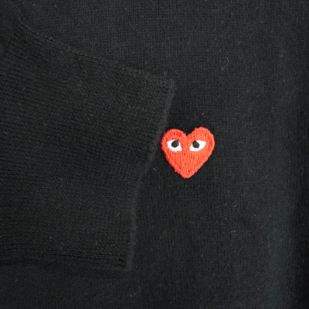 PLAY COMME des GARCONS プレイコムデギャルソン AZ-N053 カーディガン コットン ブラック系 L【中古】