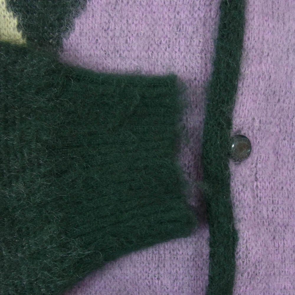 Needles ニードルス LQ272 Mohair Cardigan Diamond モヘア カーディガン ニット グリーン系 XL【中古】