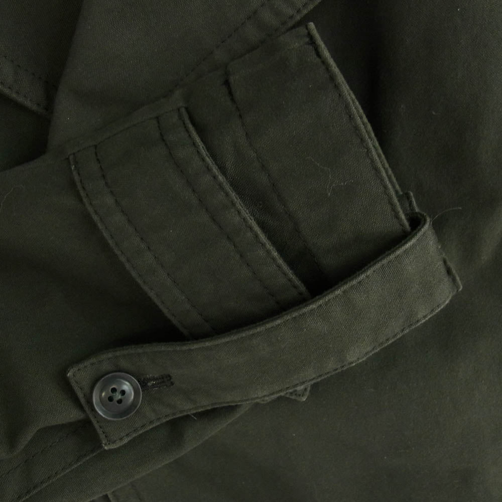 Yohji Yamamoto ヨウジヤマモト 19AW GC-C03-002 Ground Y グラウンドワイ DOUBLE COAT コットン キャンバス ダブル ロング コート カーキ系 ブラック系 3【中古】