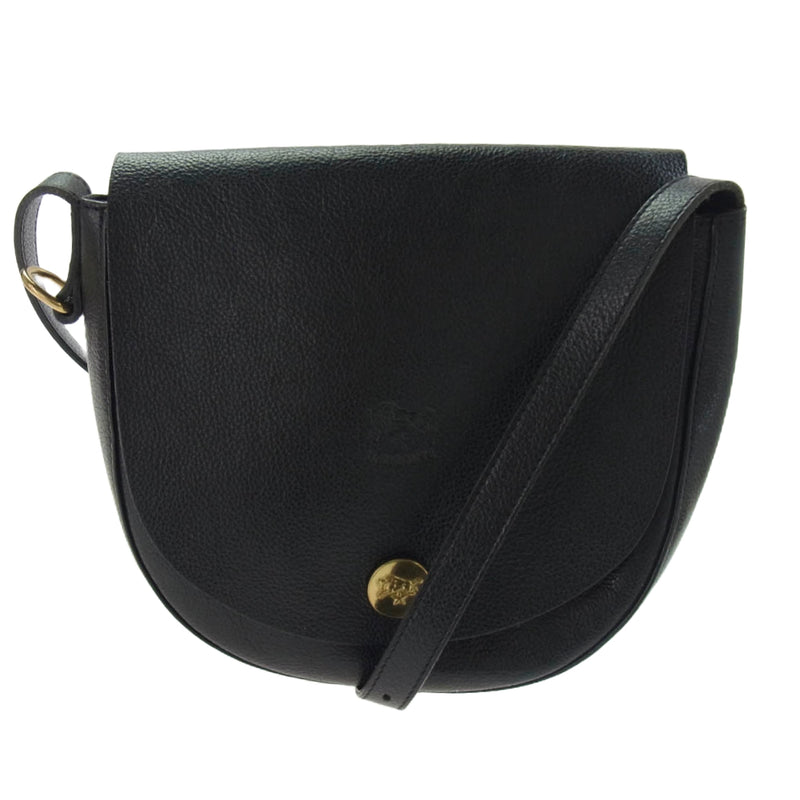 IL BISONTE イルビゾンテ レザー ショルダー バッグ 黒系 ブラック系