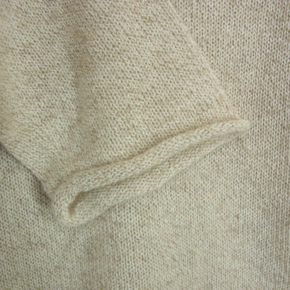 ヤナバ カシミヤ混 シルク HAND KNIT MAX 和紙ニット ハンドメイド スキッパー プルオーバー ニット セーター ベージュ系 MF【美品】【中古】