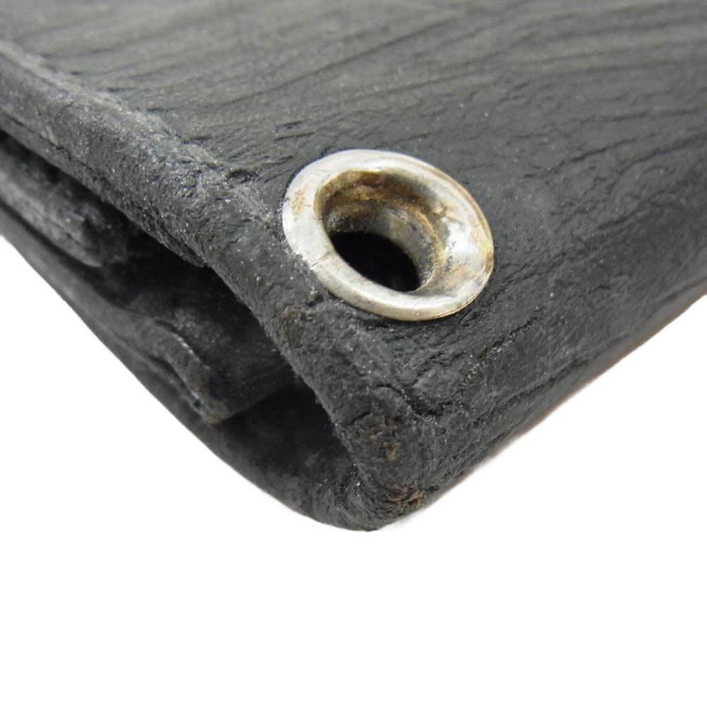 HideandSeek ハイドアンドシーク ロゴ型押し レザー トラッカー ウォレット 財布 ブラック系【中古】