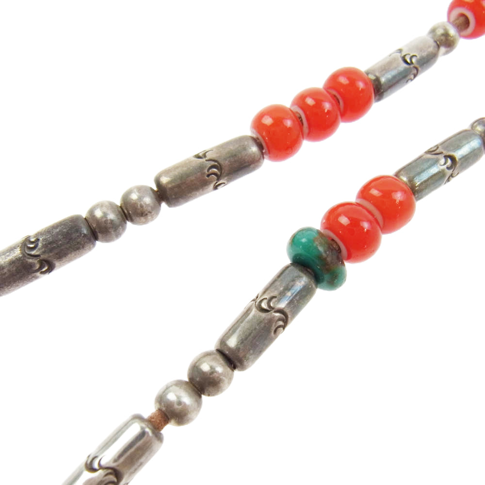 ARIZONA FREEDOM アリゾナフリーダム シルバー プレーン ホイール フェザー フック パイプビーズ ビーズ 革ひも レザー ネックレス シルバー系【中古】