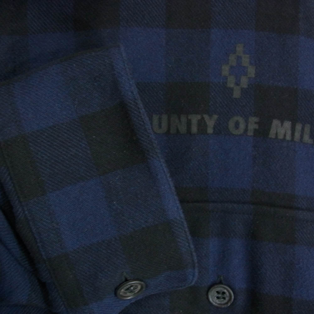 マルセロ バーロン GMGA037E18841D52 CHECK LS SHIRT チェック柄 長袖 シャツ ネイビー系 XL【中古】