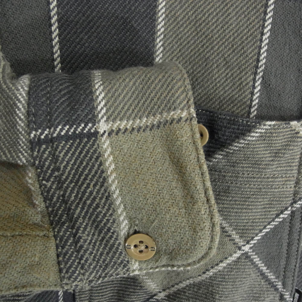 NEIGHBORHOOD ネイバーフッド 22SS 221ARNH-SHM01 L/S SHIRTS ヘビーネル チェック柄 長袖 シャツ カーキ系 XL【中古】
