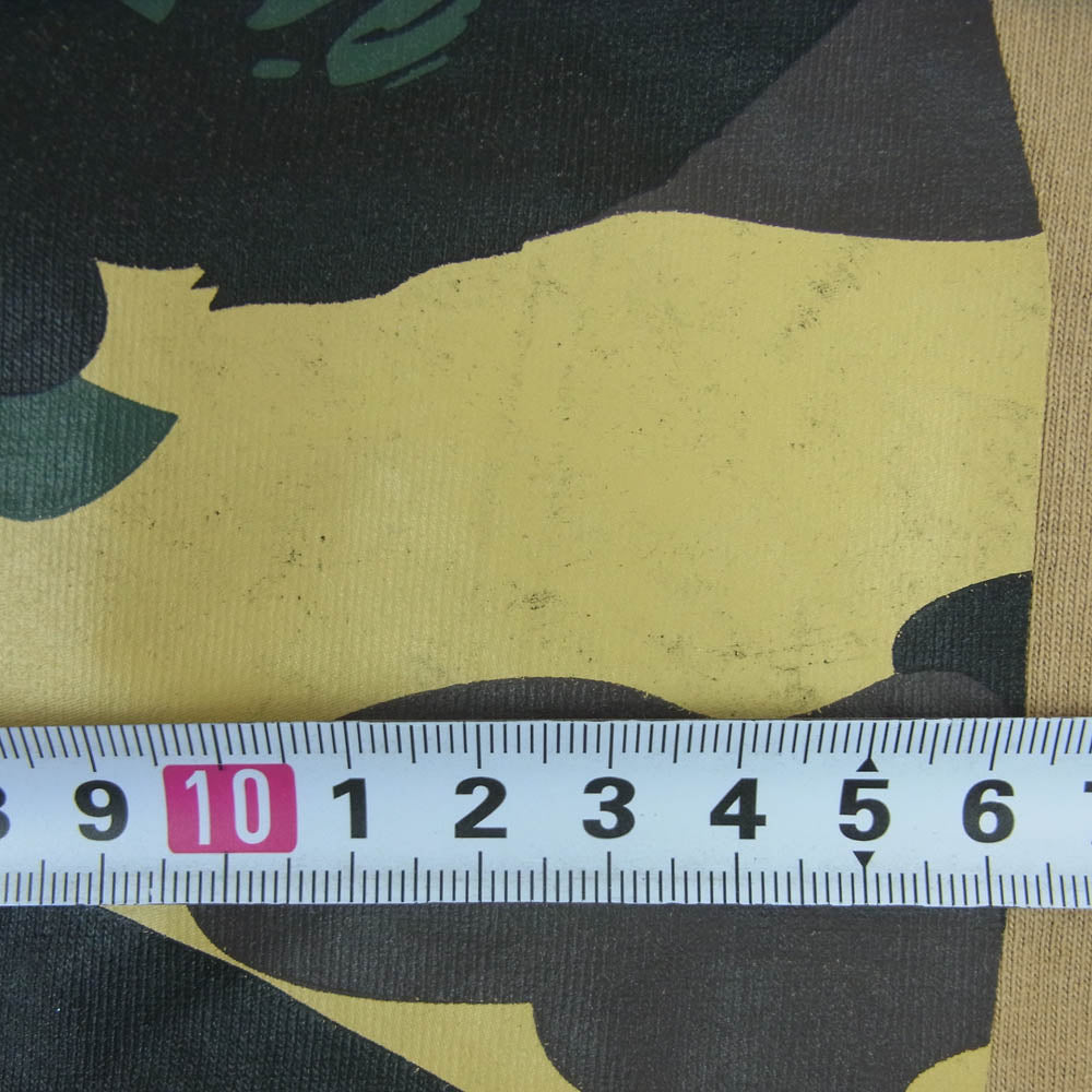 A BATHING APE アベイシングエイプ 001LTK801018M 1st Camo Big Ape Head ファースト ベージュカモ 大猿 ビッグフェイス 長袖 Tシャツ ライトブラウン系 M【中古】