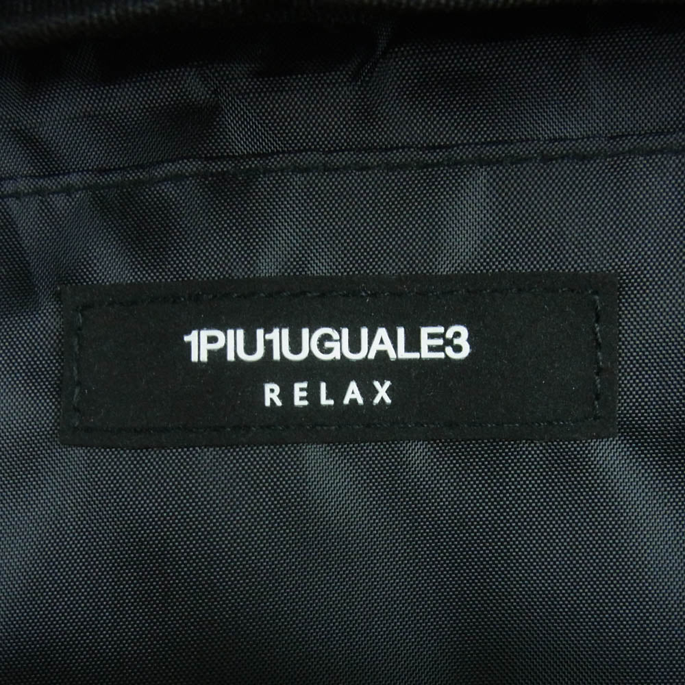 1piu1uguale3 ウノピュウノウグァーレトレ USZ-25019 シンセティックレザー サークルロゴ ボディバッグ ウエストバッグ ブラック系【極上美品】【中古】