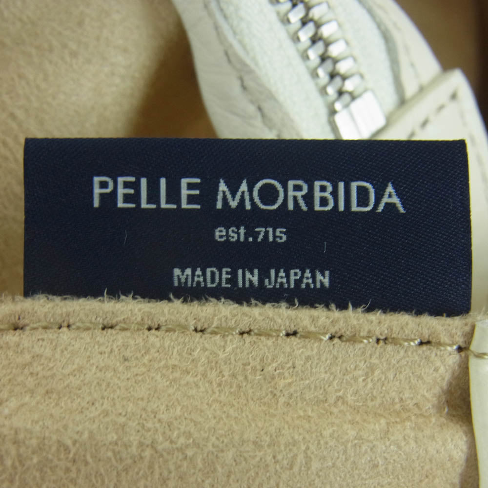 1piu1uguale3 ウノピュウノウグァーレトレ PELLE MORBIDA ペッレ モルビダ 別注 シュリンクレザー トート バッグ オフホワイト系【中古】