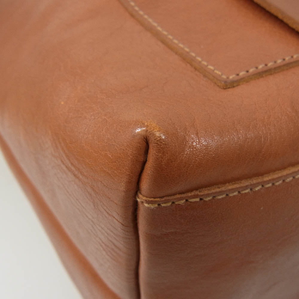 IL BISONTE イルビゾンテ ロゴ レザー トート バッグ ブラウン系【中古】