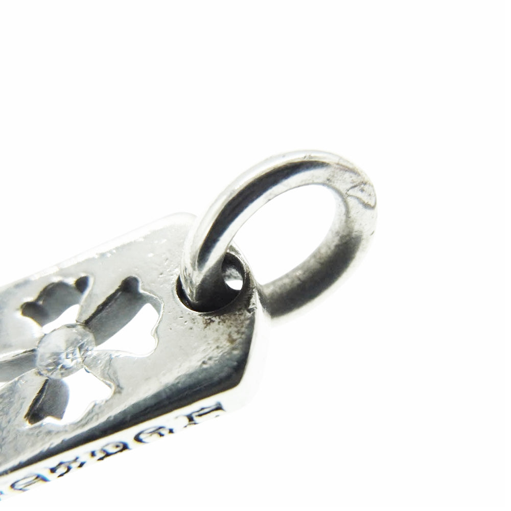 CHROME HEARTS クロムハーツ(原本無) DT TNY CO CRS タイニードッグタグ カットアウトクロス アフター1Pダイヤ チャーム シルバー系【中古】