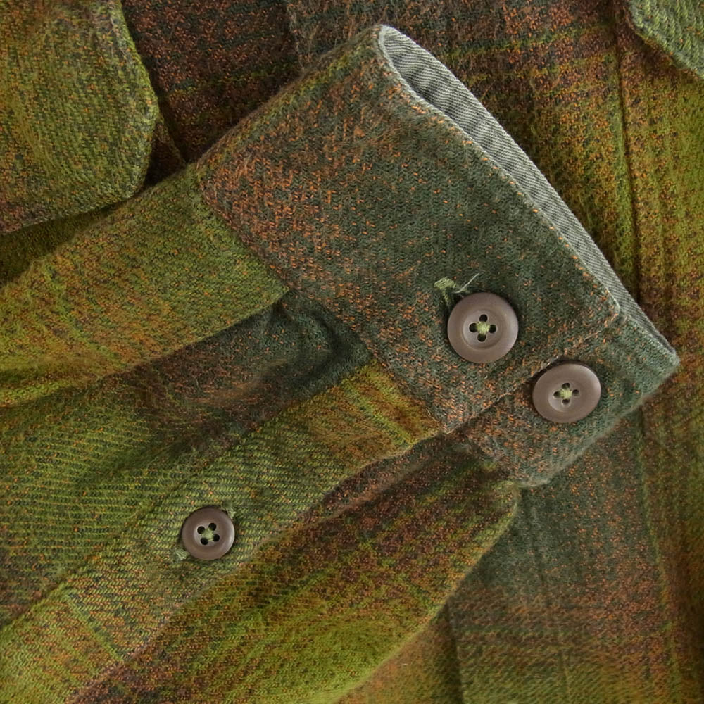 patagonia パタゴニア 53866F4 04年製 Fjord Flannel Shirt フィヨルド フランネル 長袖 シャツ グリーン系 M【中古】