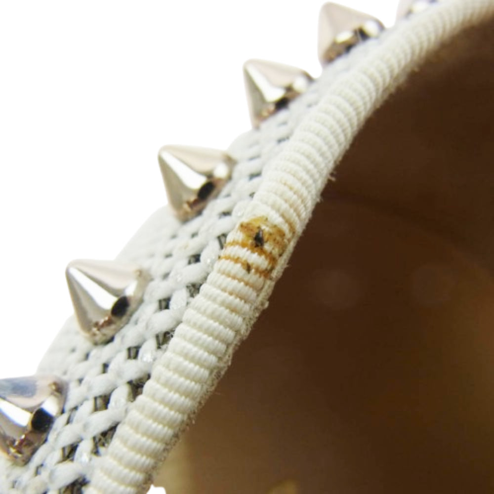 Christian Louboutin クリスチャンルブタン グリッター スパイク スタッズ スリッポン スニーカー グレー系 シルバー系 39.5【中古】