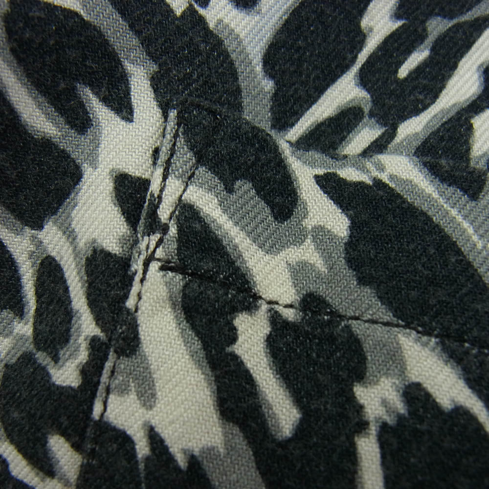 SAINT LAURENT サンローラン 17SS 415167 Y315P レオパード柄 オープンカラー レーヨン 半袖シャツ ブラック系 37【中古】