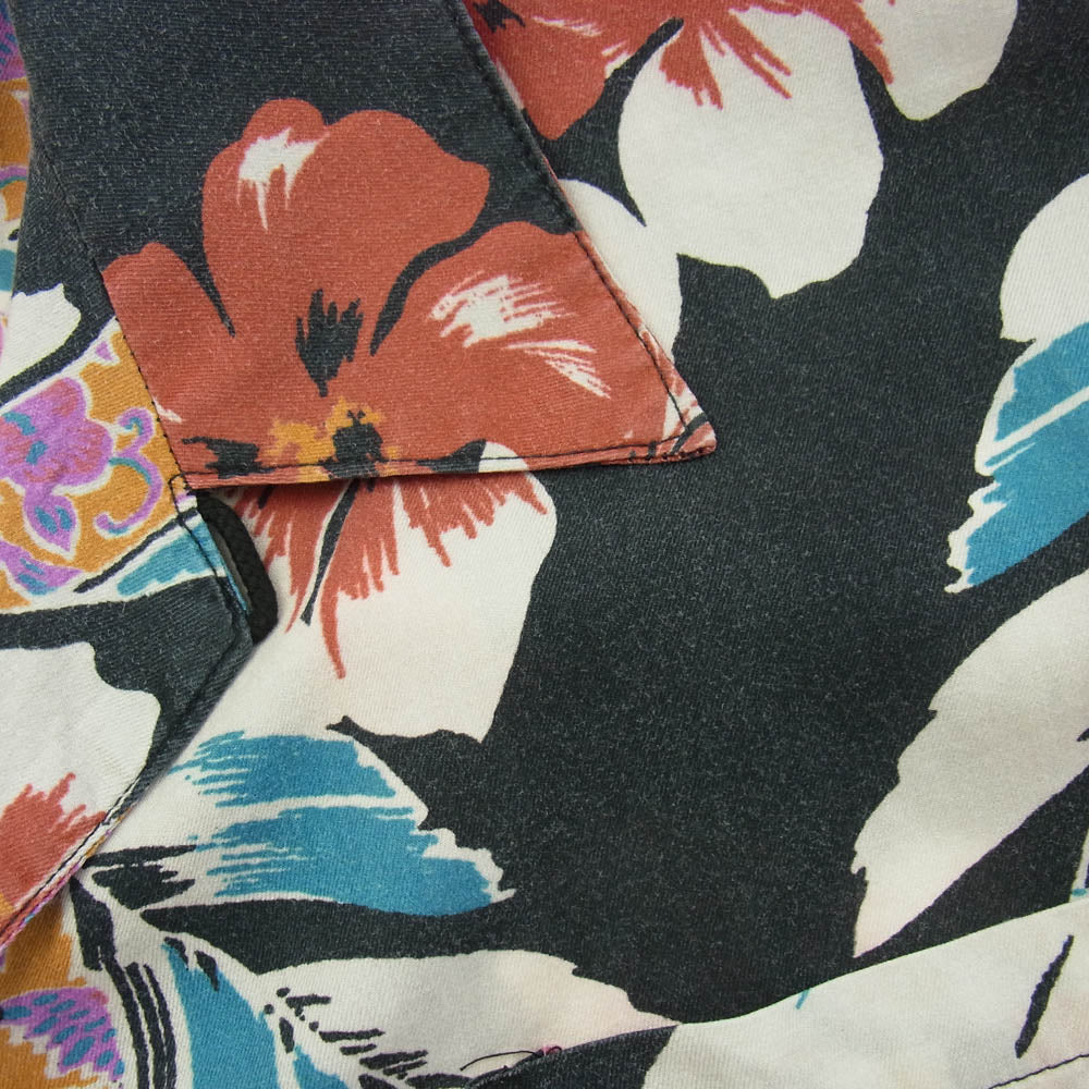 SAINT LAURENT サンローラン 21SS 638555 Y01FB ハワイアン オープンカラー アロハ 半袖 シャツ ブラック系 マルチカラー系 L【中古】