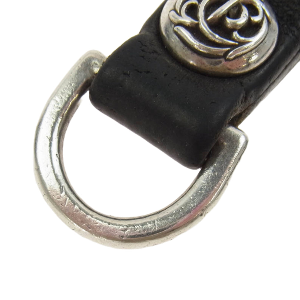 CHROME HEARTS クロムハーツ(原本無) フローラルボタン Dリング ベルトループ ブラック系 シルバー系【中古】