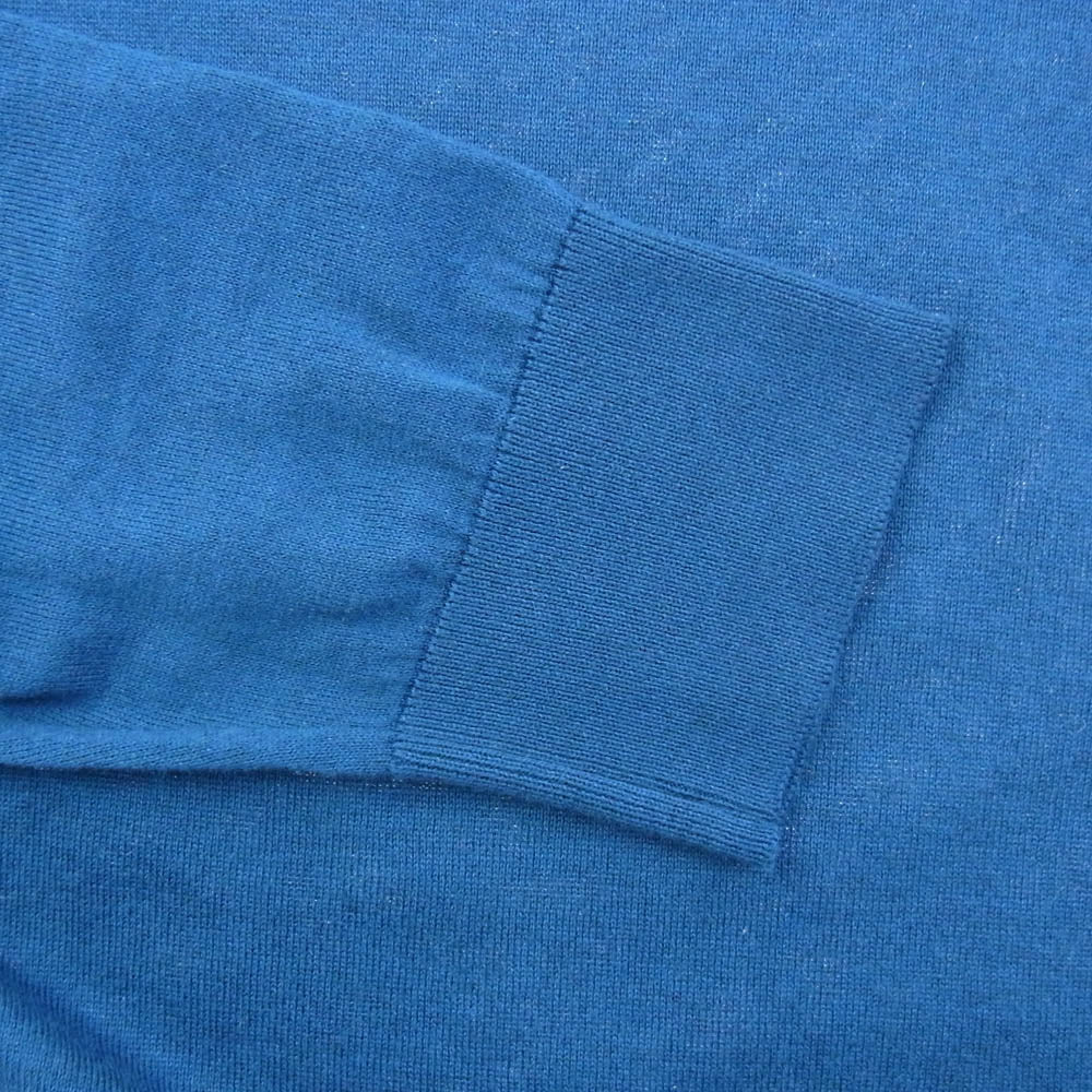 JOHN SMEDLEY ジョンスメドレー HATFIELD 30G STANDARD FIT PALM シーアイランド コットン クルー ネック ニット ブルー系 M【極上美品】【中古】