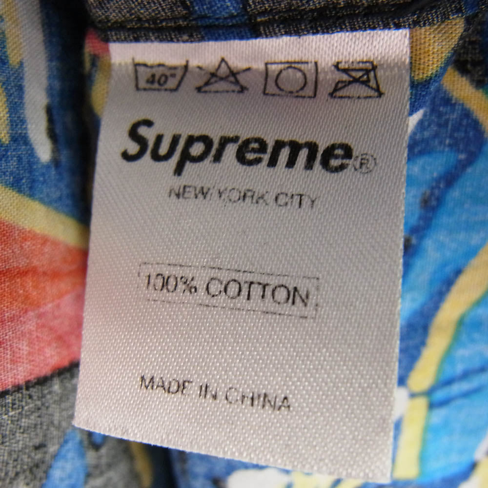 Supreme シュプリーム 11SS Hawaiian Shirt ハワイアン シャツ アロハ 半袖 総柄 M ブラック系 ブルー系 M【中古】