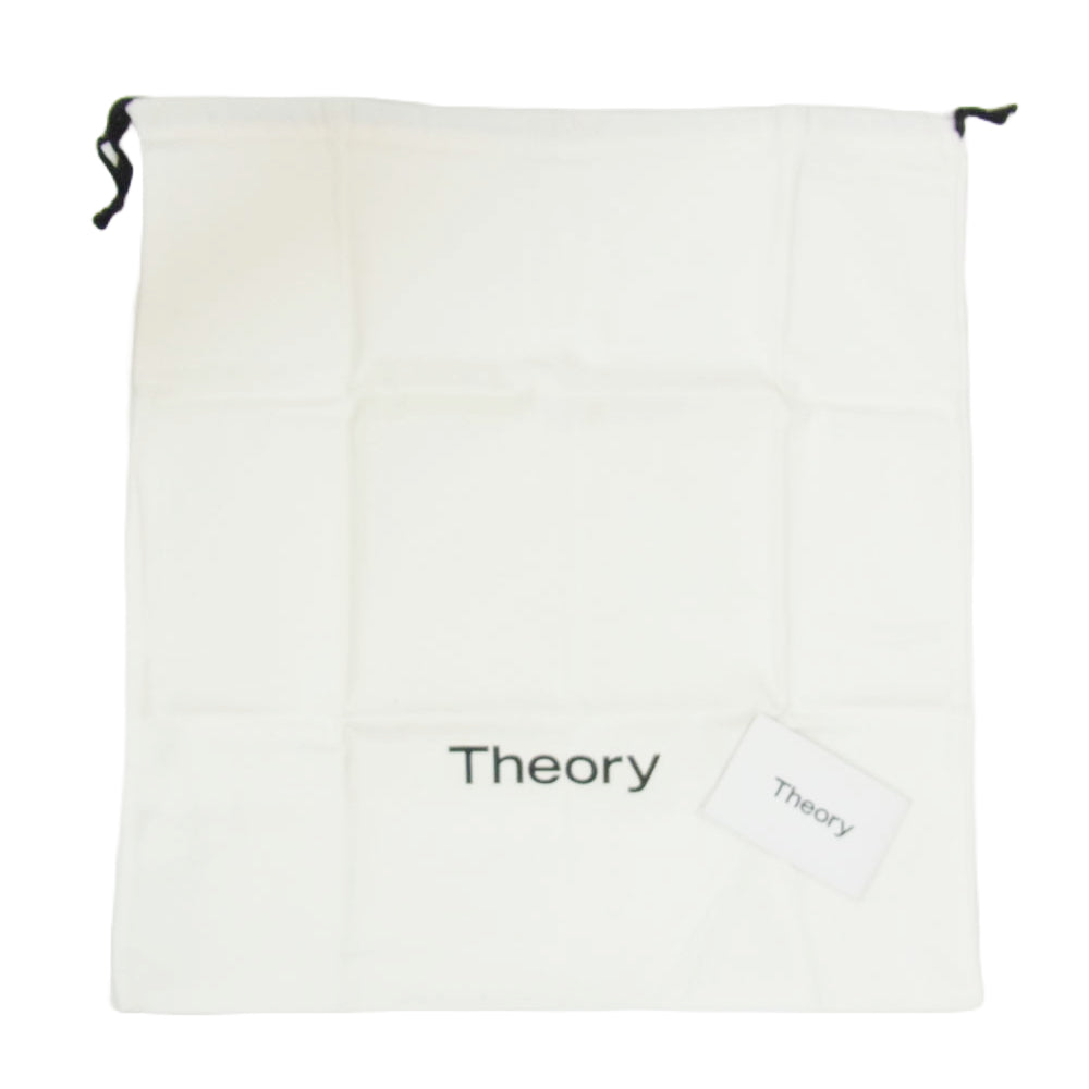 theory セオリー レザー クラッチ バッグ ブラック系【中古】