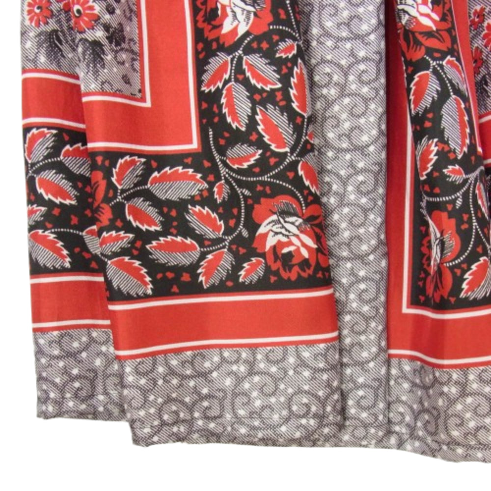 tricot COMME des GARCONS トリココムデギャルソン AD2016 TR-S007 16AW ポリサテン素材 パネルフラワー ギャザー スカート レッド系 S【中古】