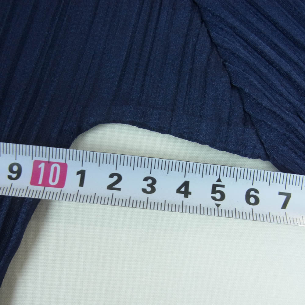 PLEATS PLEASE プリーツプリーズ イッセイミヤケ PP03-JT165 プリーツ加工 スキッパー ハイネック ワンピース ネイビー系 3【中古】