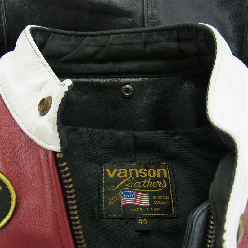 VANSON ライダースジャケット 40 MADE IN USA 肉厚 美品