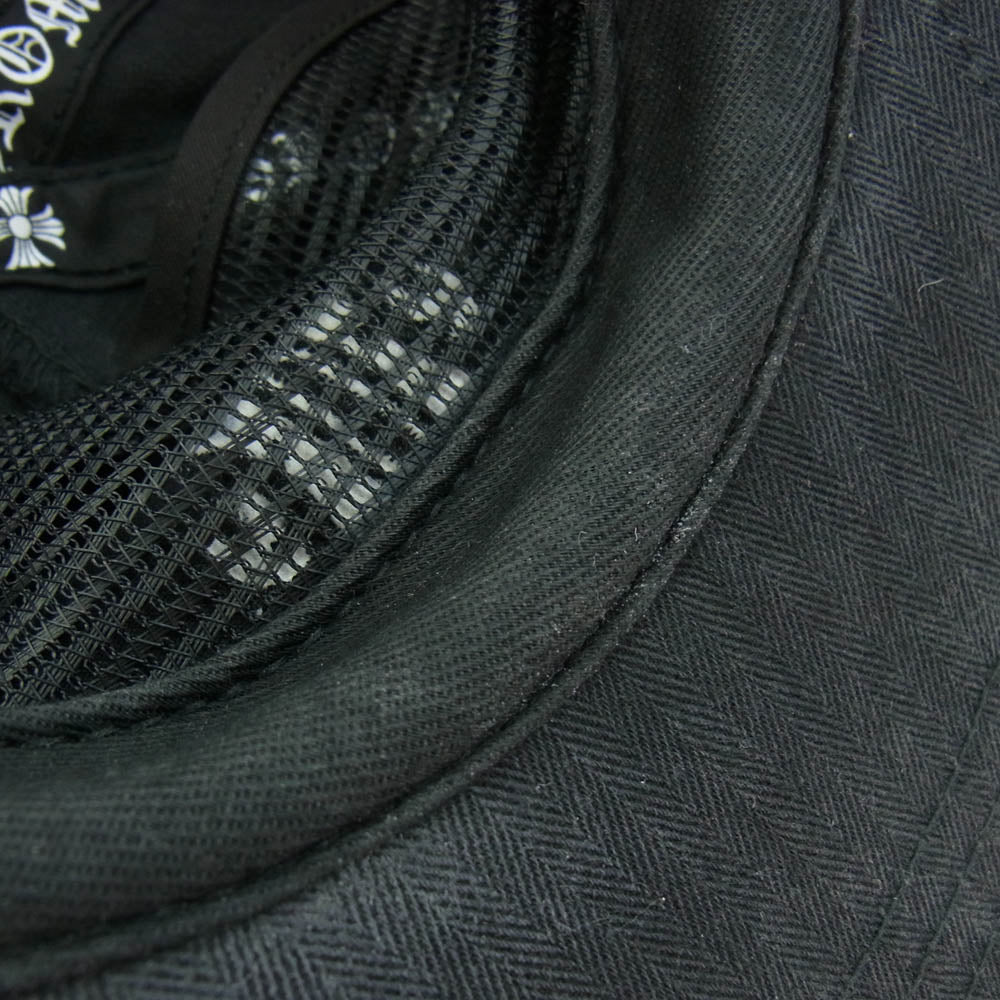 CHROME HEARTS クロムハーツ(原本無) ダガー刺繍 クロスボール スクロールラベル デニム 6パネル キャップ ブラック系【中古】
