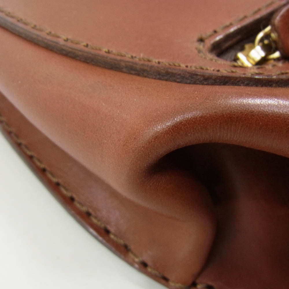 HERZ ヘルツ レザー ボディバッグ ウエストポーチ ブラウン系【中古】