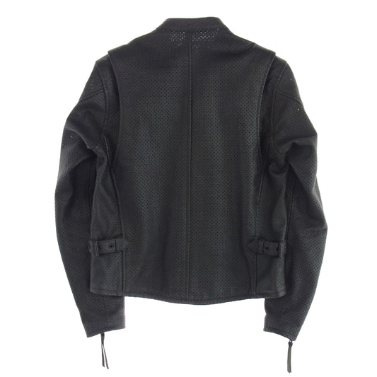 KADOYA カドヤ LAXSFP-068 パンチング レザー メッシュ シングル ライダース ジャケット Mサイズ ブラック系 M【中古】