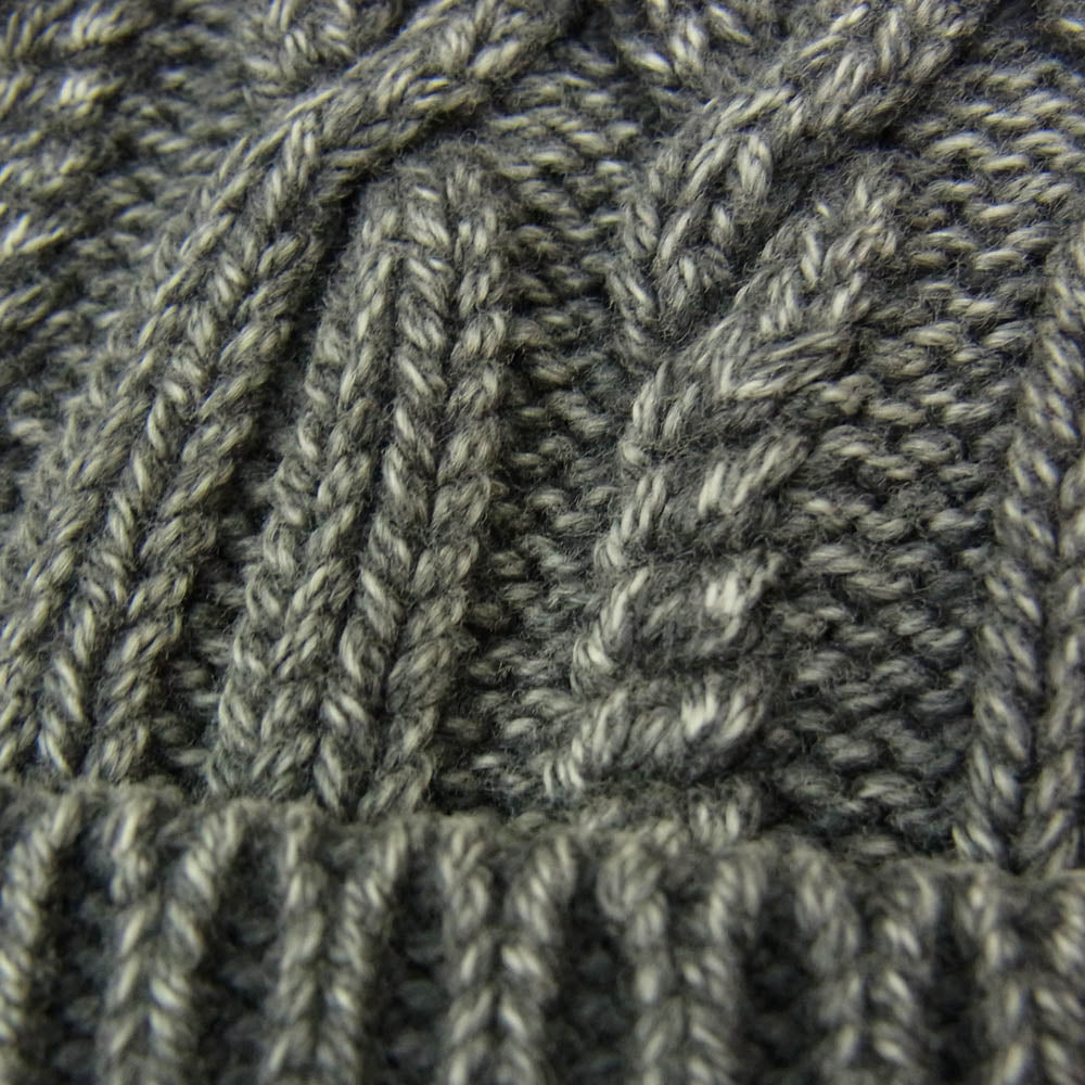NEIGHBORHOOD ネイバーフッド 24AW 24213NH-HT01 WASHED CABLE BEANIE ストーン バイオウォッシュ加工ビーニー ケーブル編み ニットキャップ ブラック系 F【極上美品】【中古】