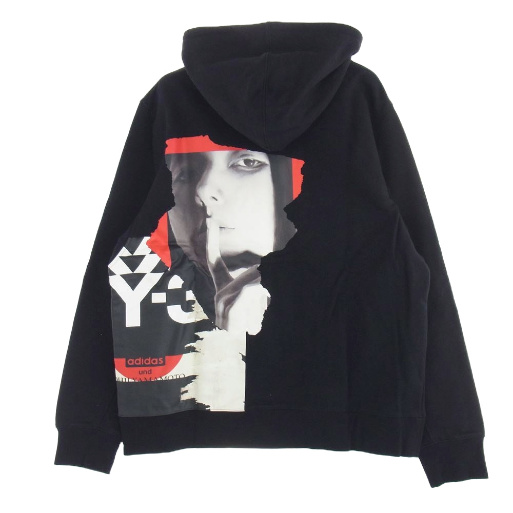 Y-3 Yohji Yamamoto ワイスリー ヨウジヤマモト 1AX001 バックプリント ジップアップ パーカー ブラック系 XXL【美品】【中古】