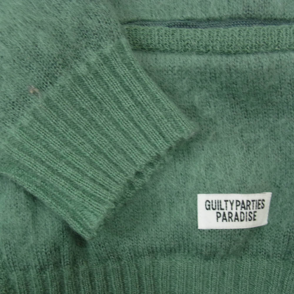 WACKO MARIA ワコマリア 22AW 22FW-WMK-KN06 MOHAIR CARDIGAN モヘア カーディガン グリーン系 XL【中古】