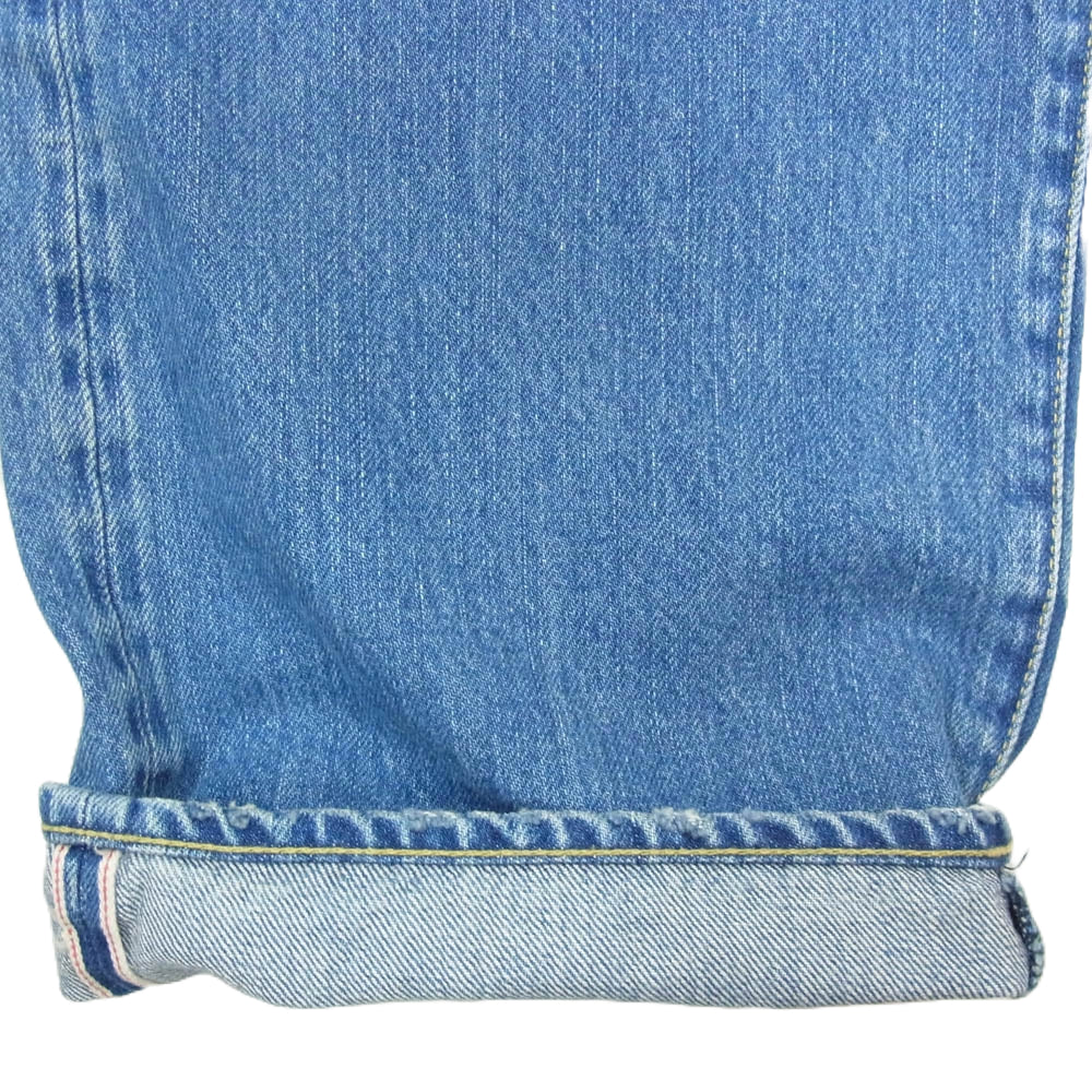 HYSTERIC GLAMOUR ヒステリックグラマー 02233AP15 × TSUYOSHI NOGUCHI 野口強 RW CLASH加工 60'S XX デニム ストレート パンツ ボタンフライ セルビッチ 赤耳 インディゴブルー系 31【中古】