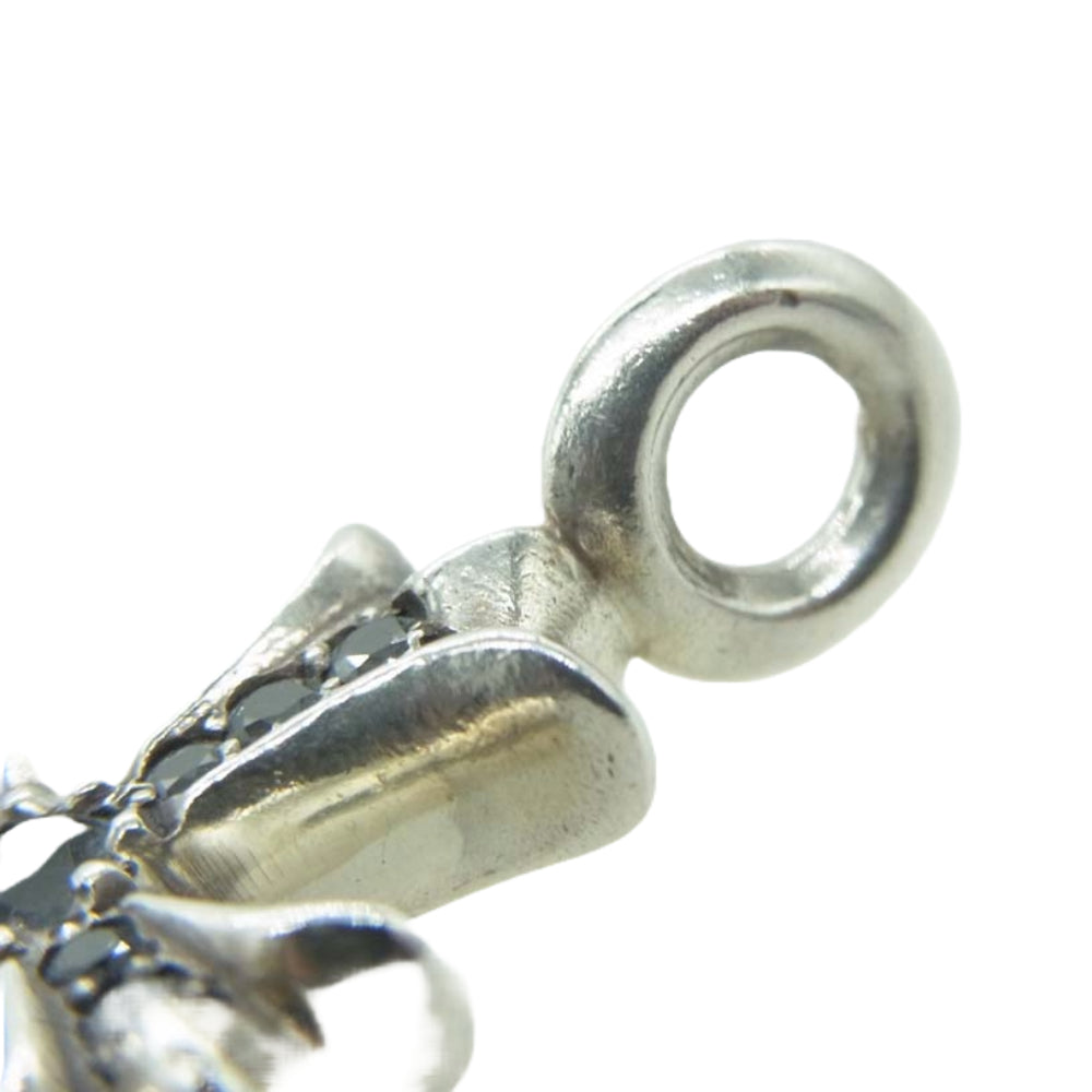 CHROME HEARTS クロムハーツ(原本無) TNY CRSF P DMND タイニーファット クロス パヴェブラックダイヤ ペンダントトップ ブラック系 シルバー系【中古】