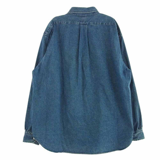 A.PRESSE アプレッセ 22AW 22AAP-02-08H BD Denim Shirt ボタンダウン デニム シャツ 長袖 インディゴブルー系 2【中古】