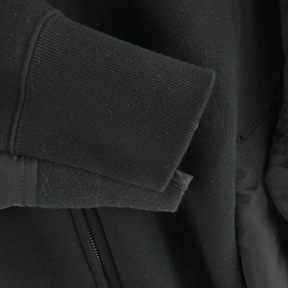 Sacai サカイ SCM-056 Sponge Sweat × Nylon Twill Hoodie ナイロン切替 スポンジ スウェット ジップ パーカー ブラック系 3【中古】