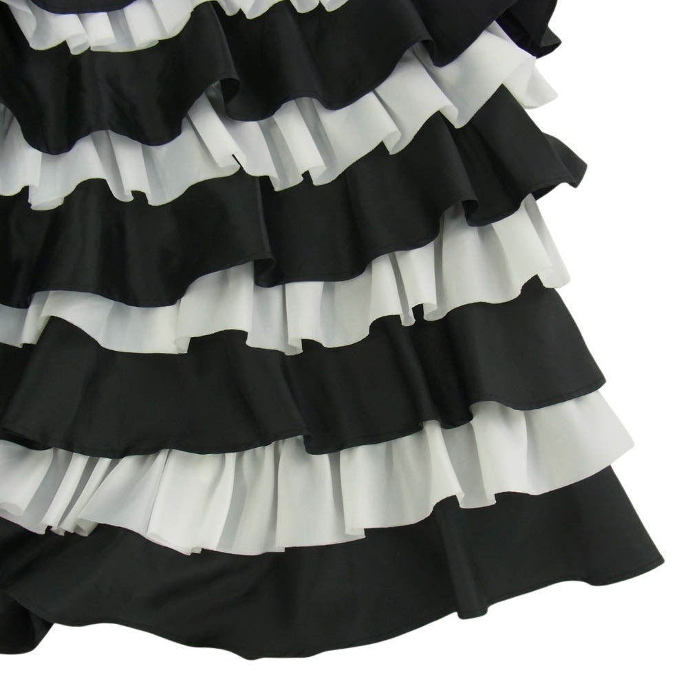 ノワール ケイ ニノミヤ 3M-A005 2WAY サスペンダー 付き フリル ロング 吊り スカート オールインワン サロペット AD2023 ブラック系 ホワイト系 S【中古】