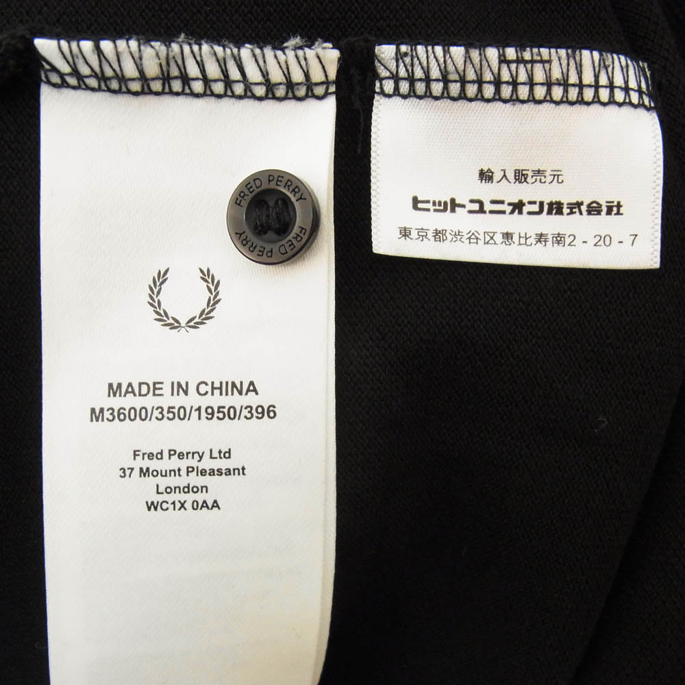 FRED PERRY フレッドペリー ワンポイント ロゴ 半袖 ポロシャツ ブラック系 L【中古】