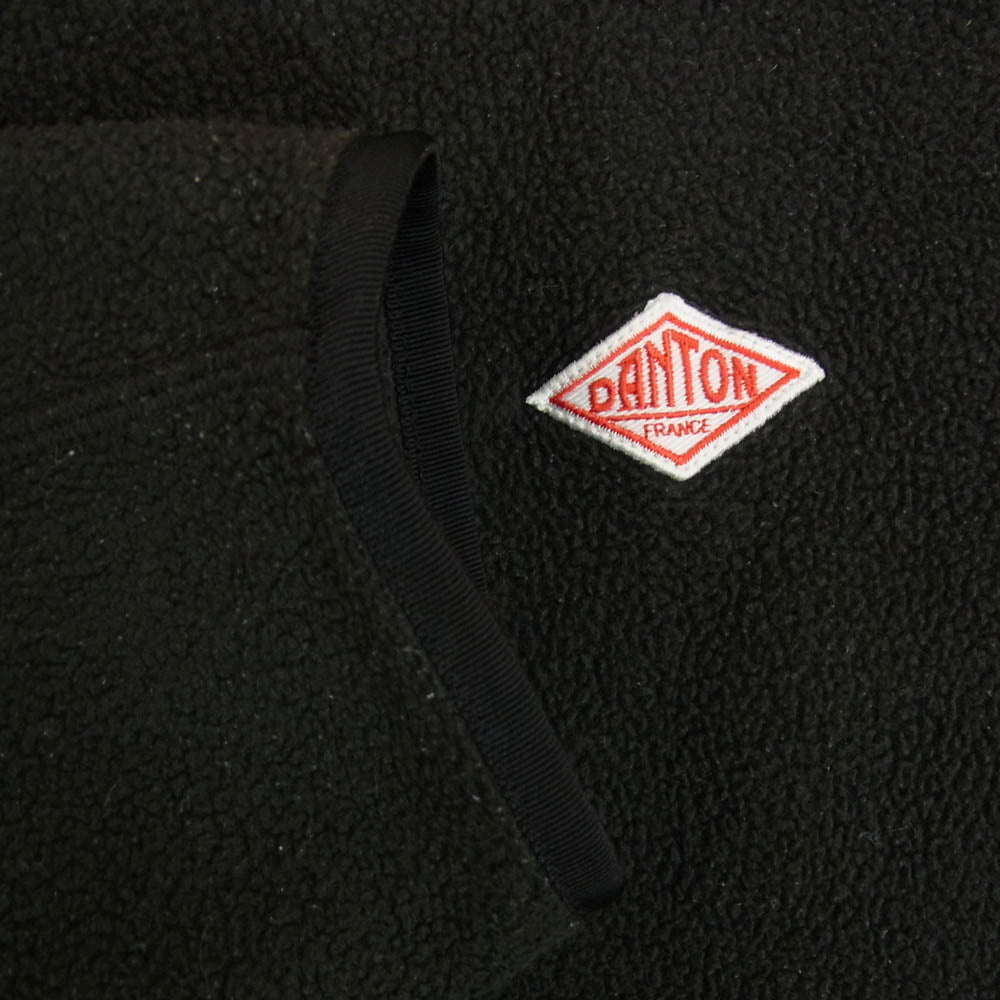 Danton ダントン NO COLLAR FLEECE CARDIGAN ノーカラー フリース カーディガン ブラック系 34【中古】
