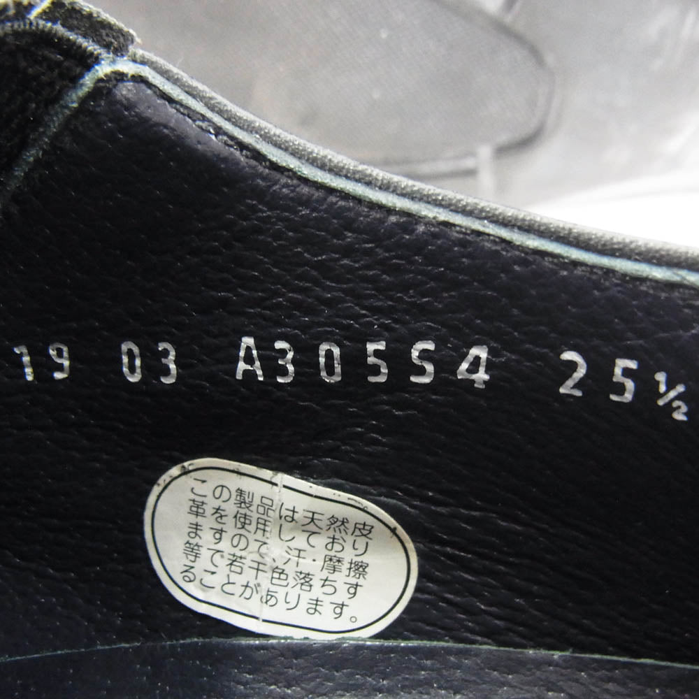 ジャンフランコジョバンニ A30554 サイドエラスティック ストレートチップ レースアップ レザー シューズ ブラック系 25.5【中古】