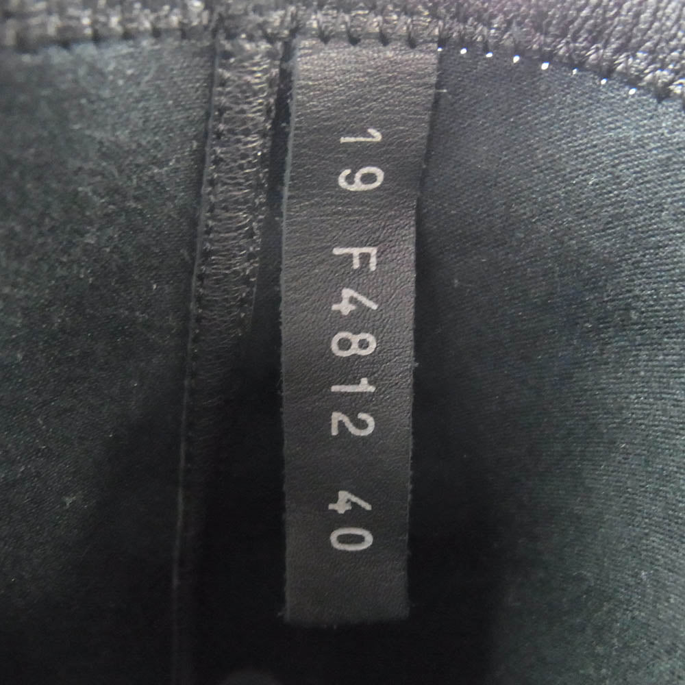 Rick Owens リックオウエンス F4812 Sock Runner ソックランナー ストレッチ ソックス レザー スニーカー ブラック系 40【中古】