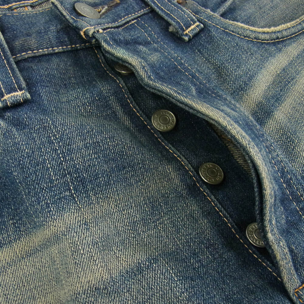 Levi's リーバイス 復刻 501XX ギャラ入り レザーパッチ BIGE 均等V フロントVステッチ インディゴブルー系 34【中古】