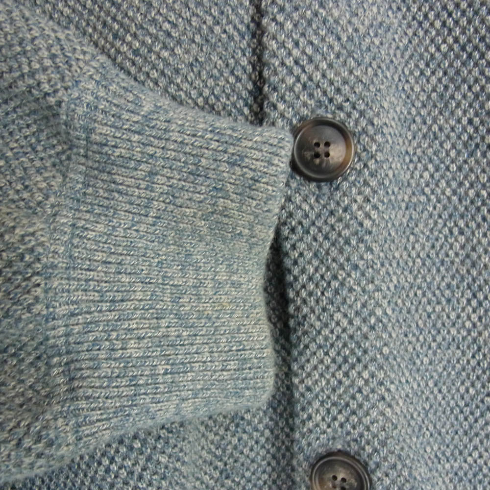 crepuscule クレプスキュール 2103-002 Moss Stitch V/N Cardigan 鹿の子 モススティッチ Vネック カーディガン ブルー系 2【中古】