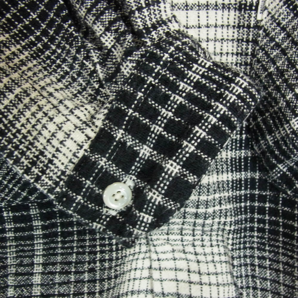 COOTIE クーティー 22AW CTE-22A403 Ombre Check Open Collar Pullover L/S Shirt オンブレチェック オープンカラー プルオーバー 長袖シャツ ブラック系 M【中古】