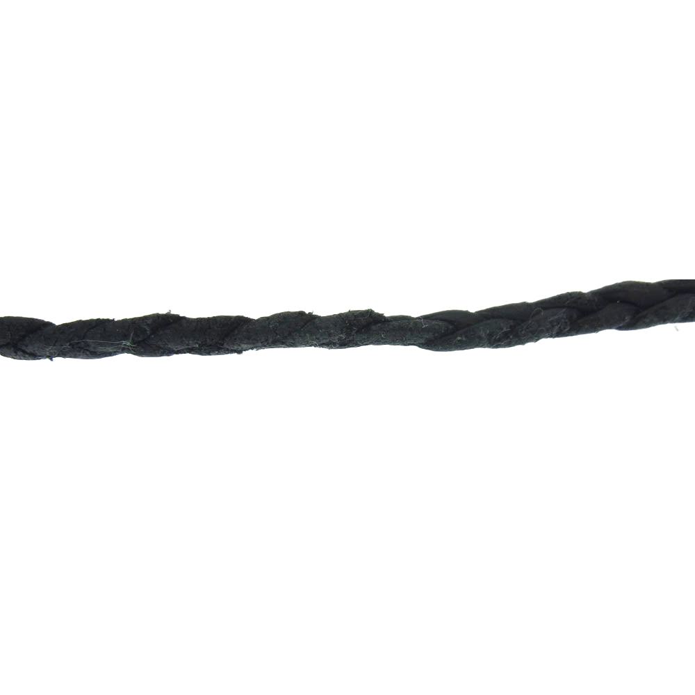 CHROME HEARTS クロムハーツ(原本無) LEATHER BRAID スクロール レザーブレード ネックレス ブラック系 シルバー系【中古】