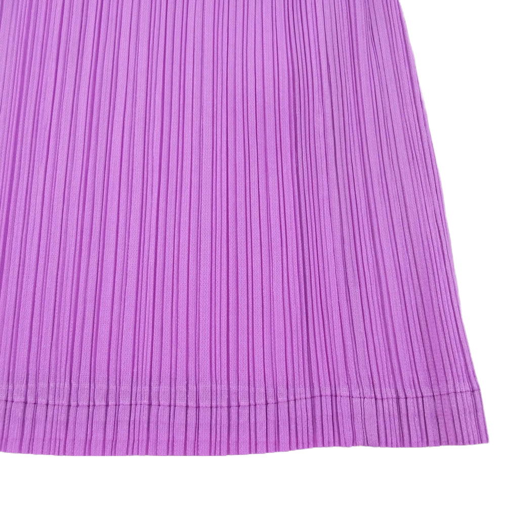 PLEATS PLEASE プリーツプリーズ イッセイミヤケ PP51JH116 プリーツ加工 MONTHLY COLORS スキッパー ハイネック ロング ワンピース 長袖 ピンク系【中古】