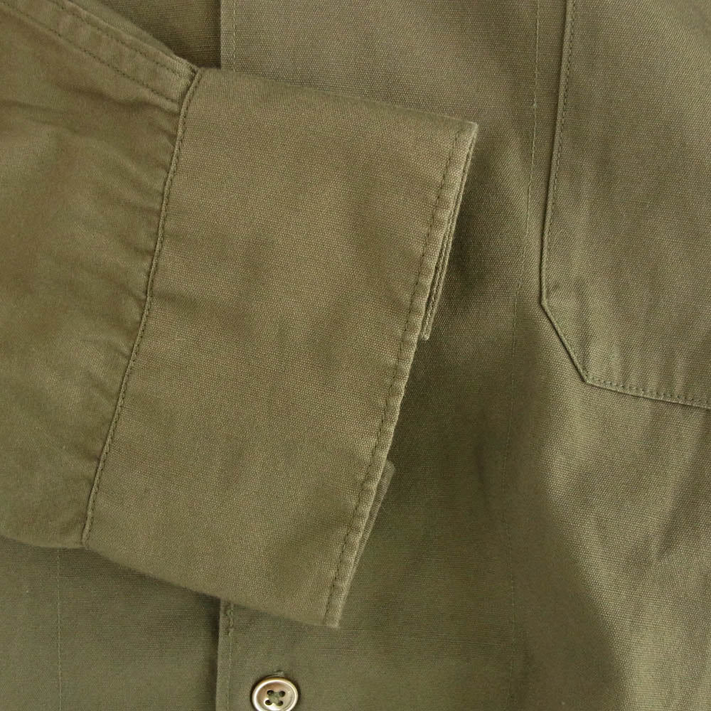 COMOLI コモリ 17AW L03-02005 OD Open collar shirt オープン カラー 長袖 シャツ カーキ系 1【中古】