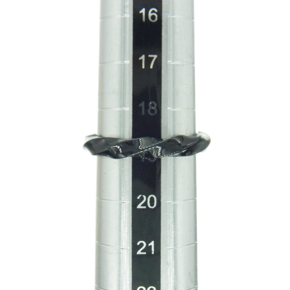 LION HEART ライオンハート 316L サージカル ステンレス リング ブラック系 19号【中古】