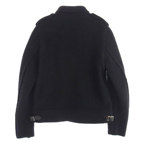 JUNYA WATANABE COMME des GARCONS ジュンヤワタナベコムデギャルソン 03AW WK-J041 × Lewis Leathers ルイスレザー ウール ブークレ 縮絨 シングル ライダース ジャケット ブラック系 M【中古】
