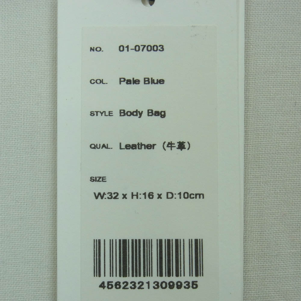 aniary アニアリ 01-07003 レザー ボディ ウェスト バッグ Body Bag 牛革 グレー系 ブルー系 Pale Blue【美品】【中古】